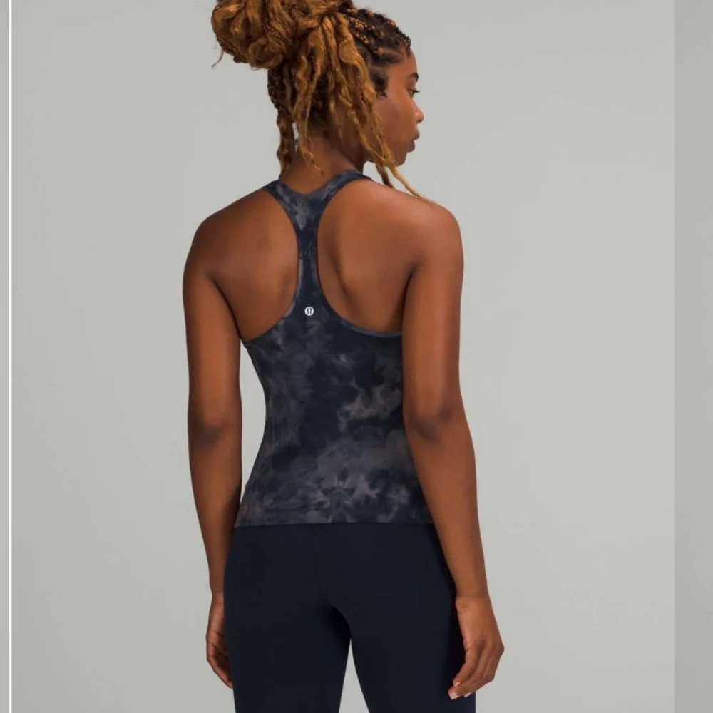 Lululemon‎ Cool Racerback Short Tank Top Nulu Diamond Dye Lunar Rock True Navy 4